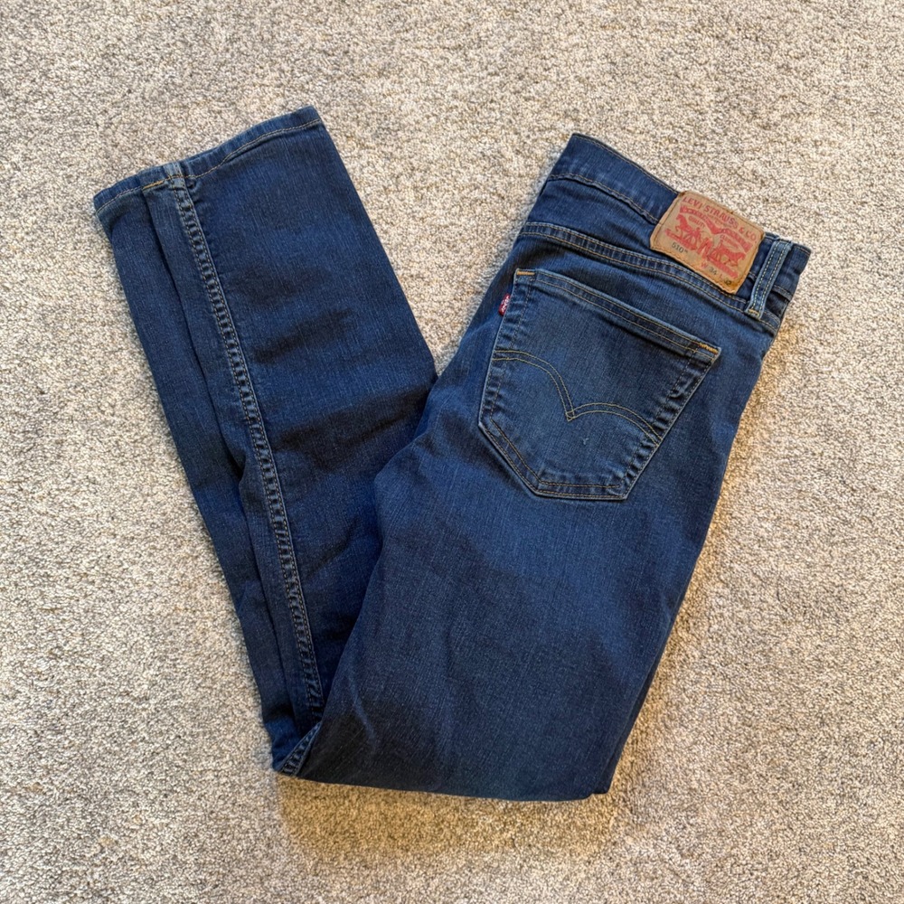 Levis 510 Skinny Fit Jeans Mens 34x32 Dark Wash Indigo Denim Pants